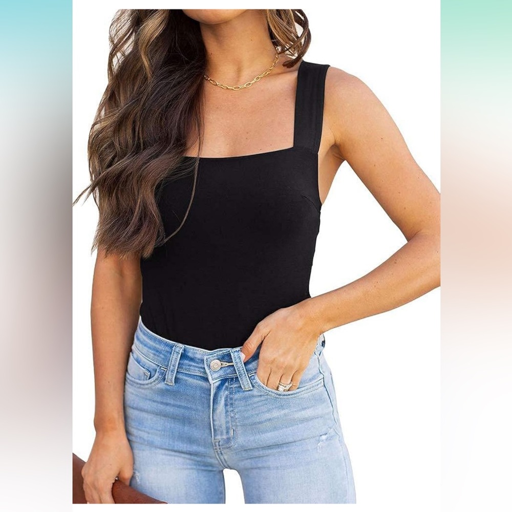 NWT Square Neck Sleeveless Tank Top Bodysuit